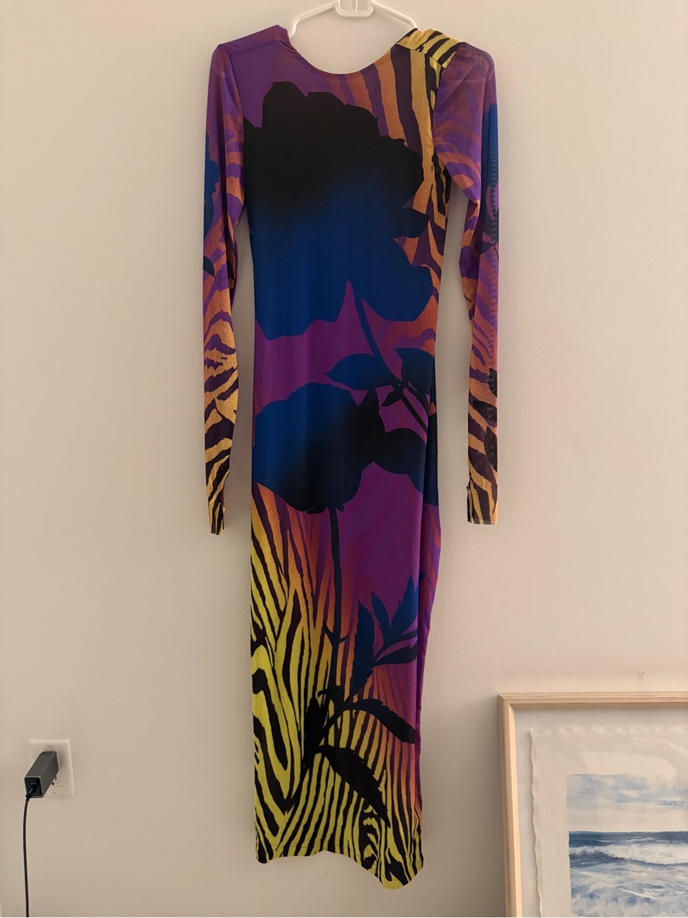 Astr Multicolor Maxi Dress — Purple, Blue, Yellow, Black